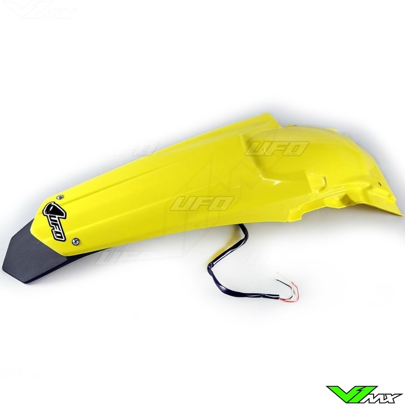 UFO Rear Fender with LED Tail Light Yellow - Suzuki RMZ250