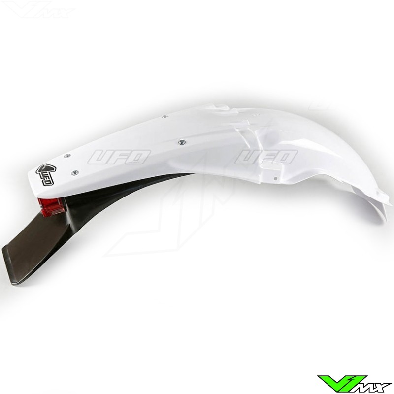 UFO Rear Fender with Tail Light White - Yamaha YZ125 YZ250