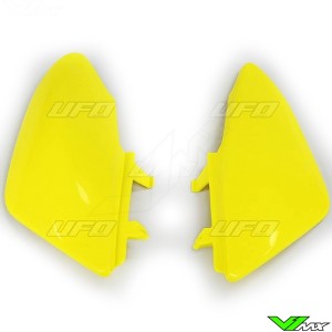 UFO Side Number Plates Yellow - Honda CRF50F
