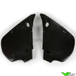 UFO Side Number Plates Black - Kawasaki KX80