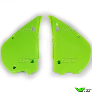 UFO Side Number Plates Green - Kawasaki KX80