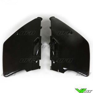 UFO Side Number Plates Black - Kawasaki KX125 KX250