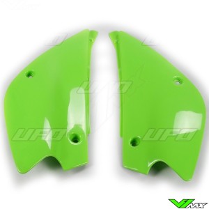 UFO Side Number Plates Green - Kawasaki KX85