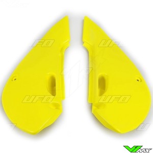 UFO Side Number Plates Yellow - Kawasaki KX65 KLX110