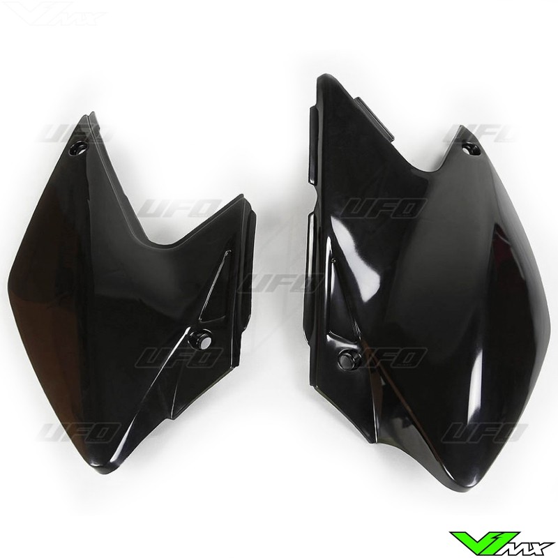 UFO Side Number Plates Black - Kawasaki KLX450