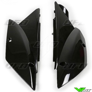 UFO Side Number Plates Black - Kawasaki KLX110