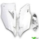 UFO Side Number Plates White - Kawasaki KXF250 KXF450