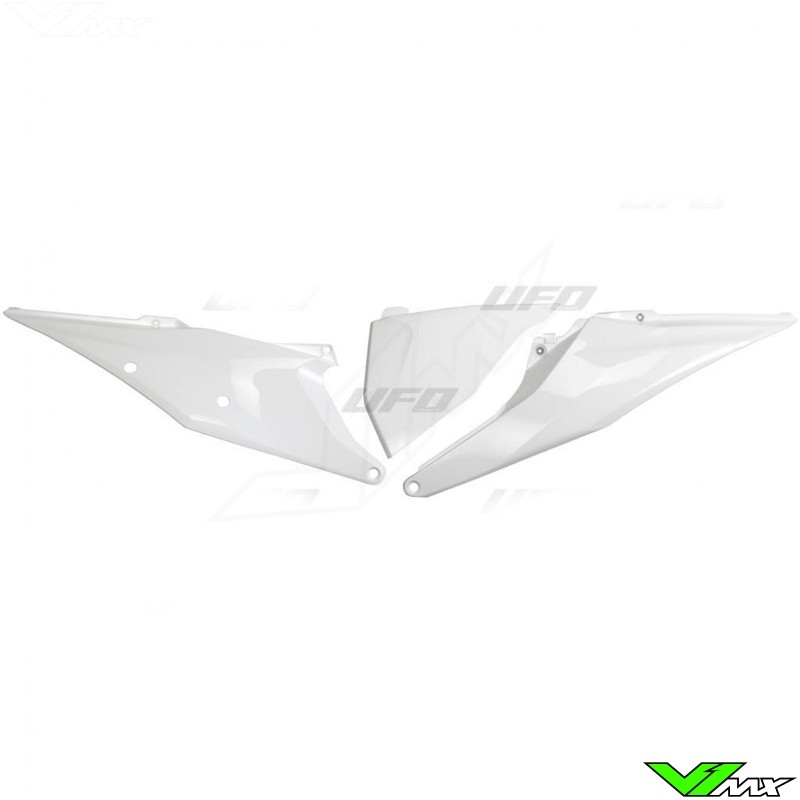 UFO Side Number Plates with Airbox Cover White - KTM