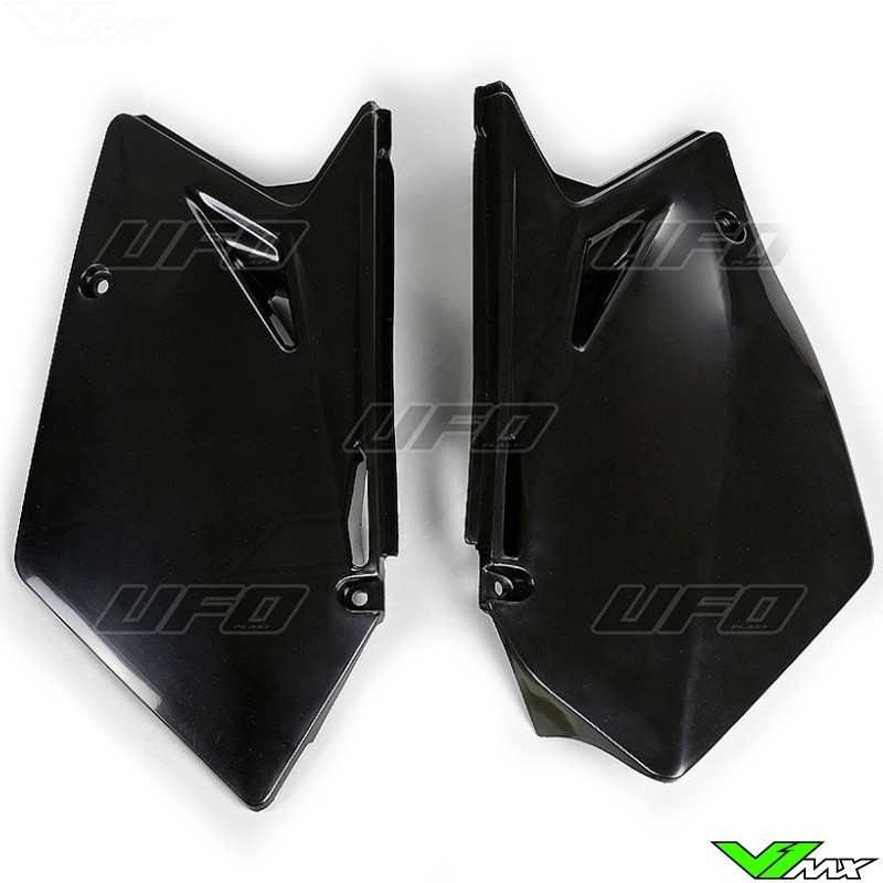 UFO Side Number Plates Black - Suzuki RMZ450