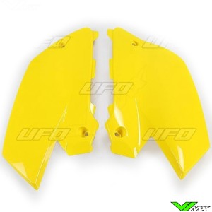 UFO Restyle Side Number Plates Yellow - Yamaha YZ125 YZ250