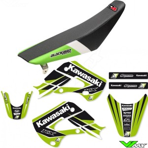 Blackbird Dream 4 Stickerset en zadelovertrek - Kawasaki KX65