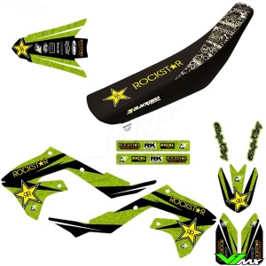 Blackbird Rockstar Stickerset en zadelovertrek - Kawasaki KXF450