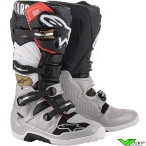 Alpinestars Tech 7 Motocross Boots - Black / Silver / White / Gold (48)