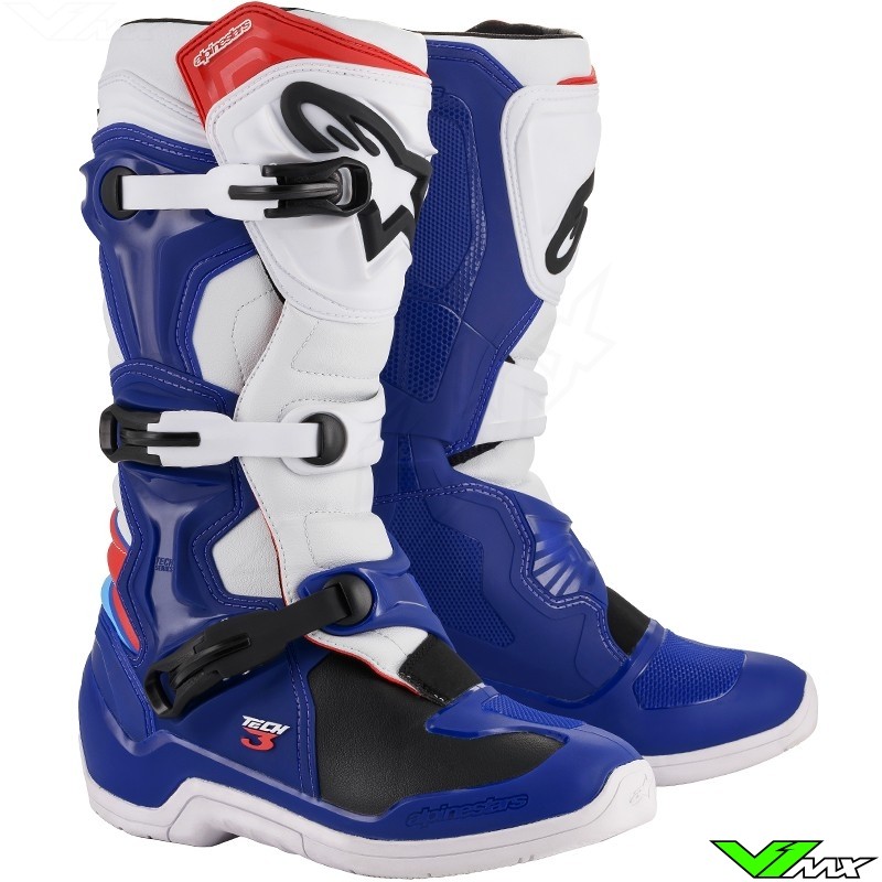 Alpinestars Tech 3 Crosslaarzen - Blauw / Wit / Rood (47)