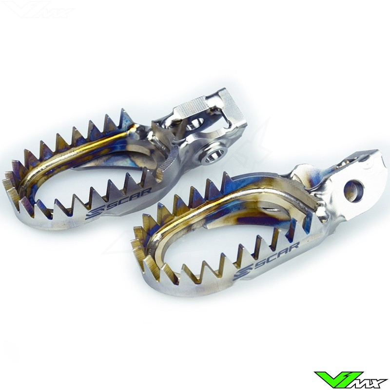 Red Foot Pegs Footrests WIDE For Honda CRF150R CR125R/250 CRF250R/X CRF450R/X