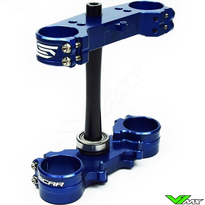 Scar Triple Clamp Blue - Kawasaki KXF250 KX250X KXF450 KX450X