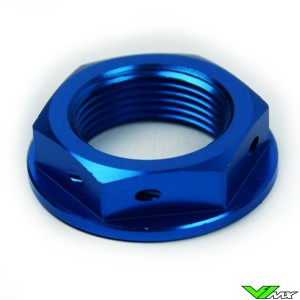 Scar Steering Stem Nut Blue - Kawasaki Suzuki Honda Yamaha