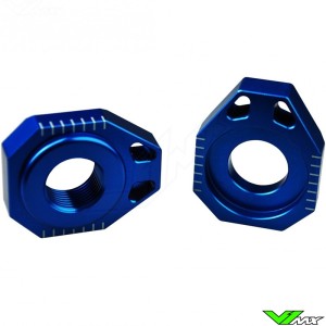Scar Rear Axel Adjuster Blocks Blue - KTM Husqvarna GasGas