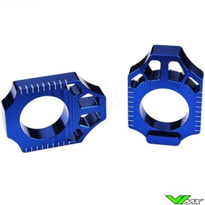 Scar Rear Axel Adjuster Blocks Blue - KTM Husqvarna GasGas