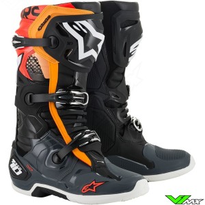 Alpinestars Tech 10 Motocross Boots - Black / Orange / Fluo Red