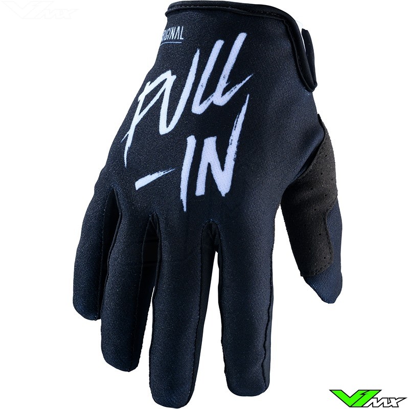 Pull In Challenger Original Youth Motocross Gloves - Black (size 4)
