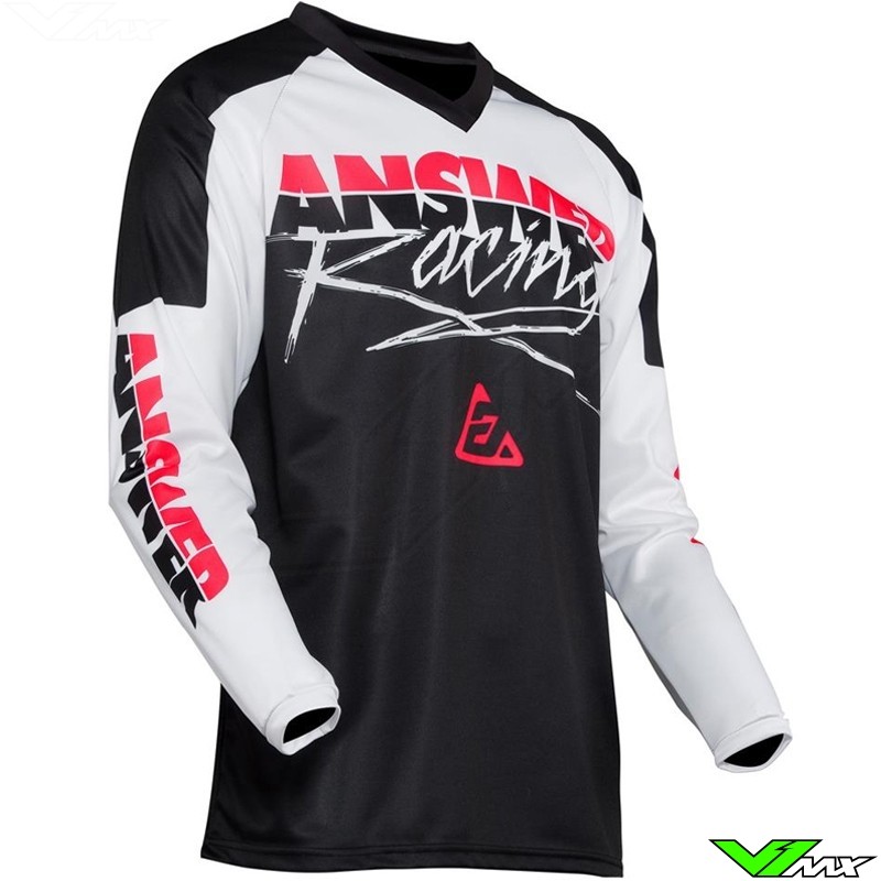 Answer Syncron Youth Motocross Jersey - White / Pink (M)