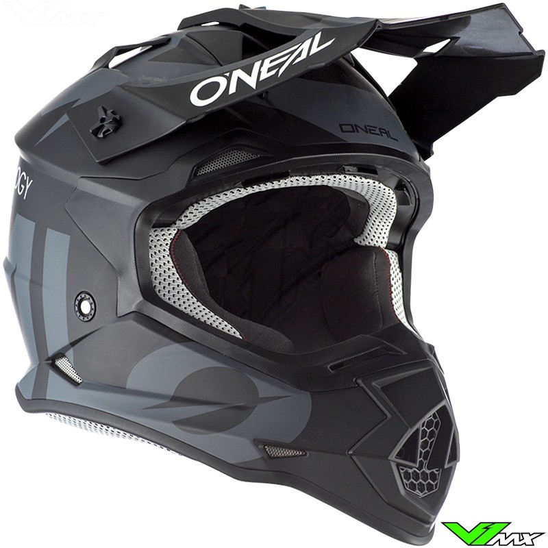 ONeal 0200-S13  Unisex-Adult Off Road 2SERIES Helmet Black/Gray, Medium SLICK 