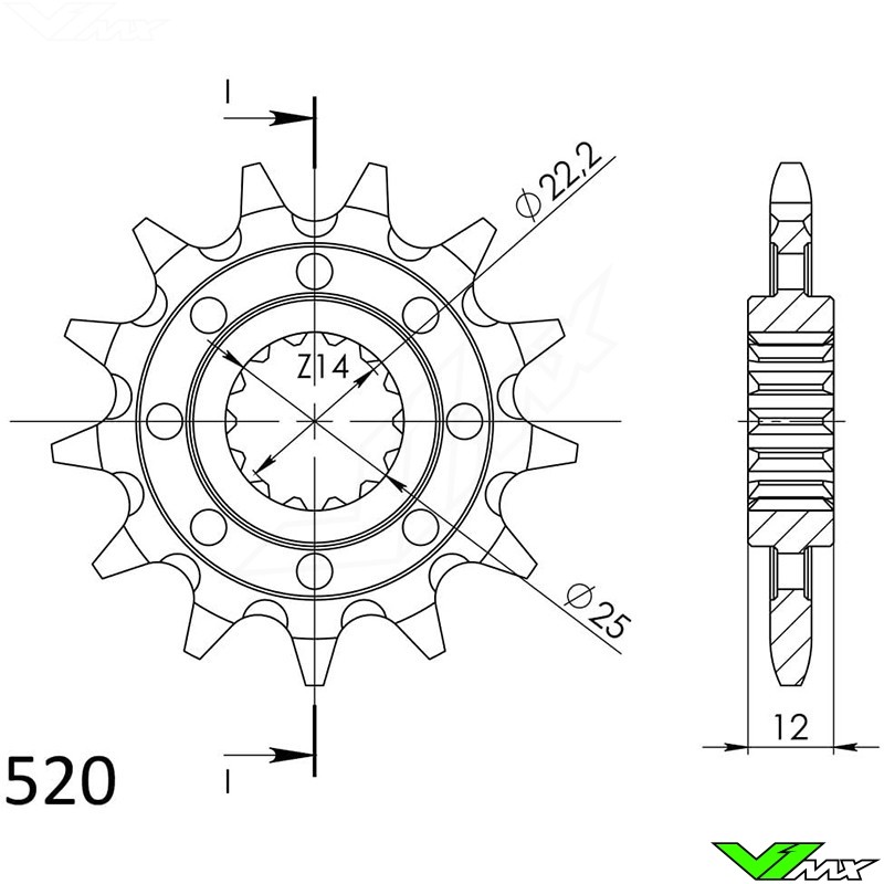 Supersprox CST-1590-13-1 Front Sprocket Compatible with/Replacement For Gas-Gas EC 250 4T 2013-2015 