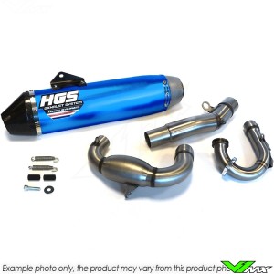 HGS Exhaust System Aluminium Blue Carbon - Kawasaki KXF250