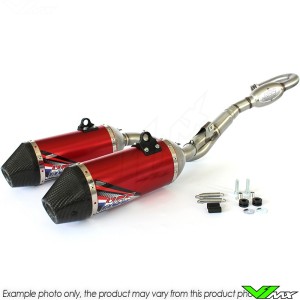 HGS Exhaust System Aluminium Enduro Red Carbon - Honda CRF450R