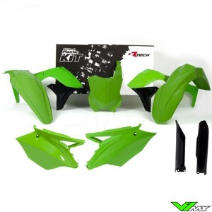 Rtech Plastic Kit KX Green / Black - Kawasaki KXF450