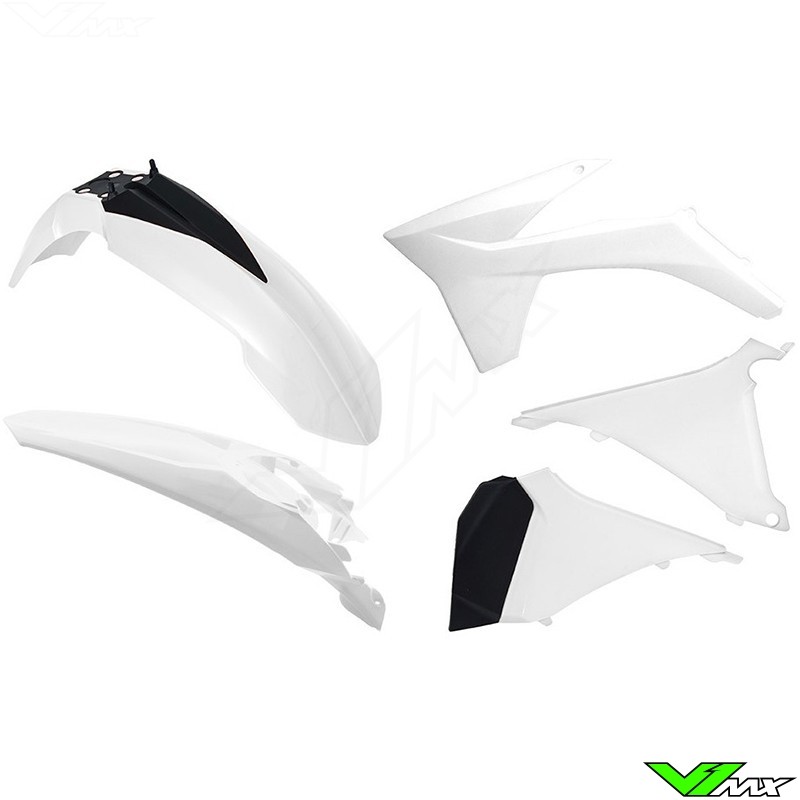 Rtech Plastic Kit White / Black - KTM 125EXC 200EXC 250EXC 300EXC 450EXC 500EXC 250EXC-F 350EXC-F