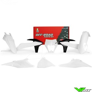 Rtech Plastic Kit White / Black - KTM 150EXC 250EXC 300EXC 450EXC 500EXC 250EXC-F 350EXC-F