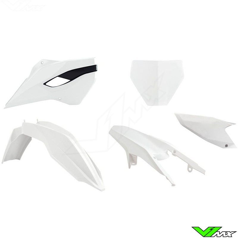 Rtech Plastic Kit White / Black - Husqvarna FC250 FC350 FC450 TC125 TC250