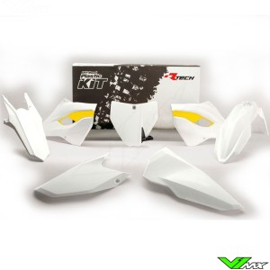 Rtech Plastic Kit White / Yellow - Husqvarna FC250 FC350 FC450 TC125 TC250