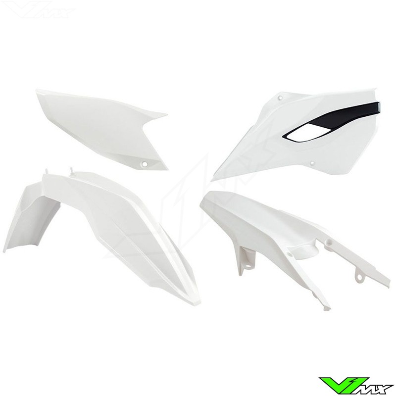 Rtech Plastic Kit White / Black - Husqvarna FE250 FE350 FE450 FE501 TE125 TE250 TE300
