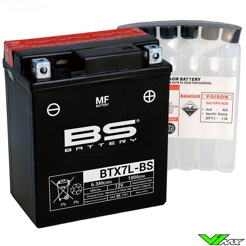 Bs Battery Btx7l Bs Battery 12v 6 3ah Suzuki Dr0 Honda Crf250l Xr0