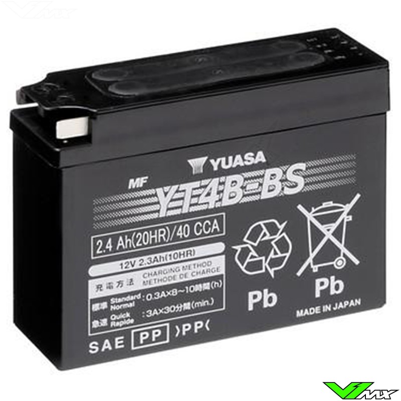 YUASA YT4B-BS Battery 12V 2,4Ah - Suzuki DRZ70 Yamaha TT-R90