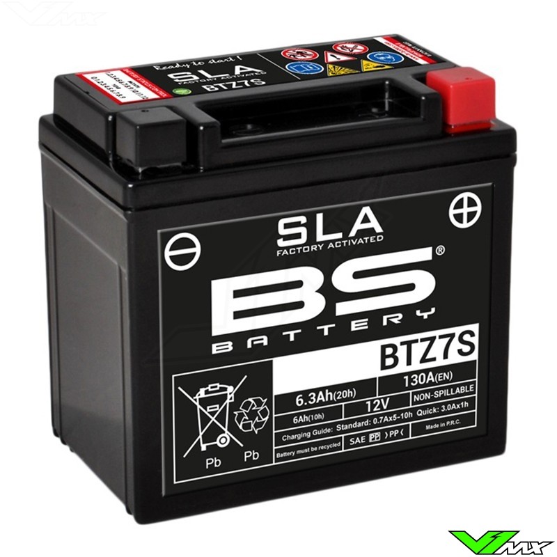 BS Battery BTZ7S SLA Accu 12V 6Ah - Kawasaki Suzuki Honda Yamaha Husqvarna GasGas Husaberg