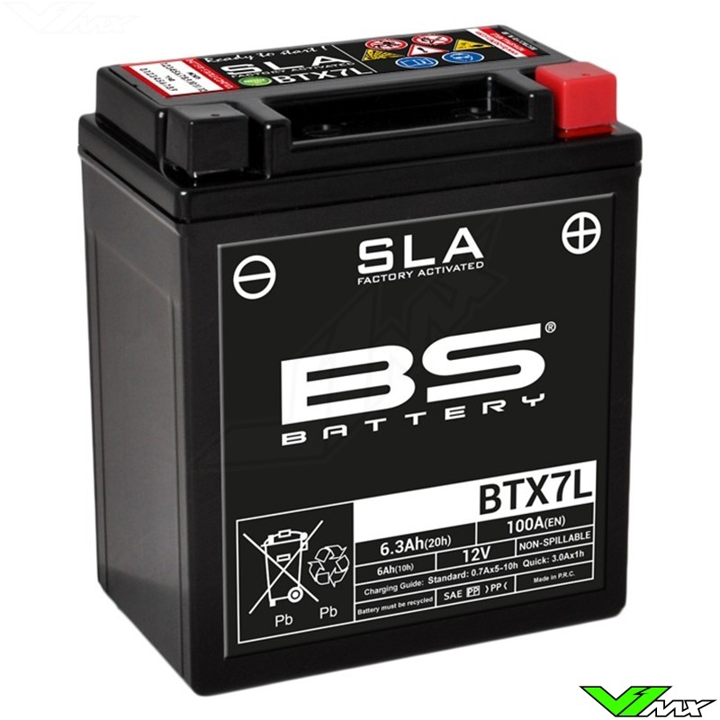 BS Battery BTX7L SLA Accu 12V 6Ah - Suzuki DR200 Honda CRF250L XR200