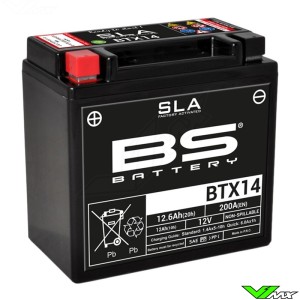 BS Battery BTX14 SLA Battery 12V 12Ah - Suzuki DR650RSE Husqvarna TE410 TE610