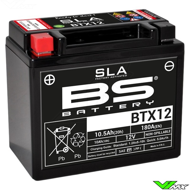 BS Battery BTX12 SLA Accu 12V 10,5Ah - Suzuki DR650RE DR650SES