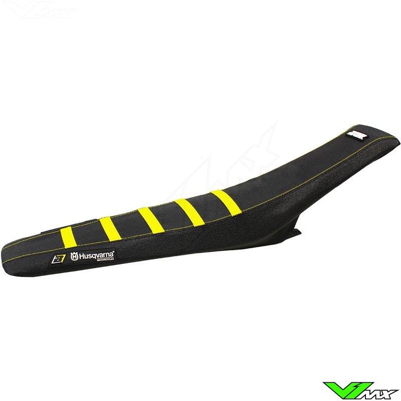 Seat cover Blackbird Zebra black/yellow - Husqvarna FC250 FC350 FC450 FE250 FE450 FE501 TC125 TC250 TE250 TE300 TX125