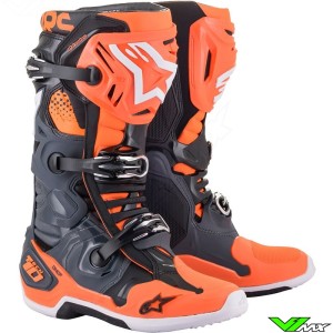 Alpinestars TECH 10 Motocross Boots - Cool Grey / Fluo Orange
