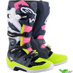 Alpinestars TECH 7 Motocross Boots - Dark Blue / Fluo Pink (38/39/42)