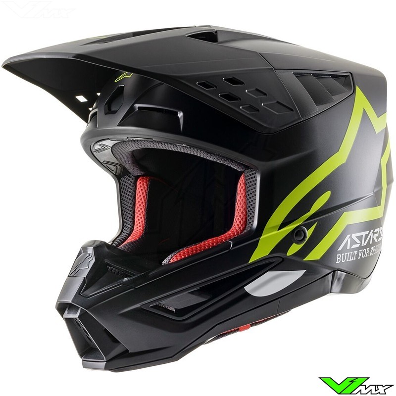 Alpinestars S-M5 Compass Crosshelm - Zwart / Fluo Geel (S)