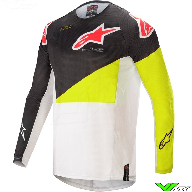 Alpinestars Techstar Factory 2021 Cross shirt - Zwart / Fluo Geel (S)