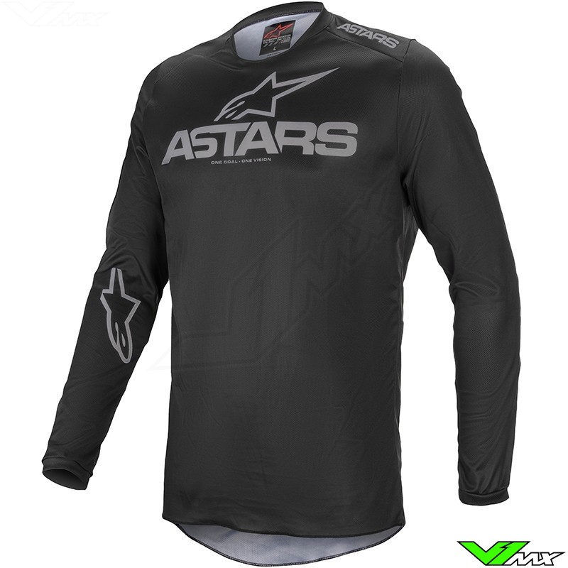 Alpinestars Fluid Graphite Motocross Jersey - Black / Dark Grey