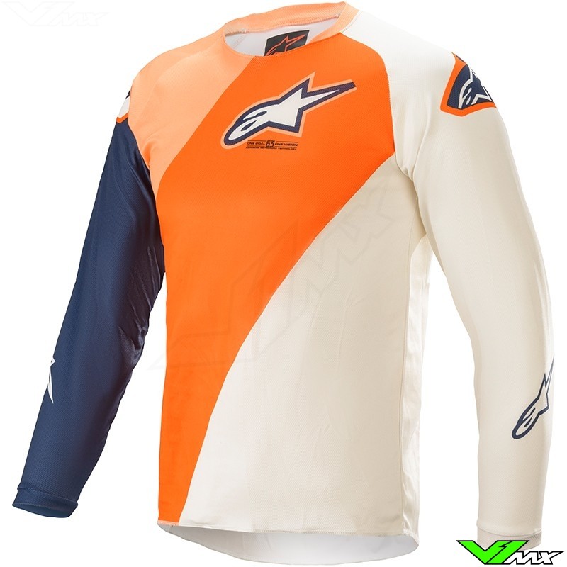 Alpinestars Racer Blaze 2021 Kinder Cross shirt - Oranje / Donker Blauw
