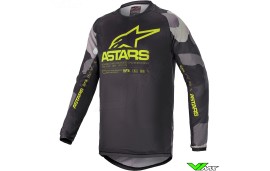 Alpinestars Racer Tactical 2021 Youth Motocross Jersey - Grey / Camo / Fluo Yellow